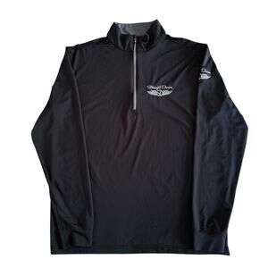 Straight Down Pullover Mens Medium Black Golf Quarter Zip Performance Stretch